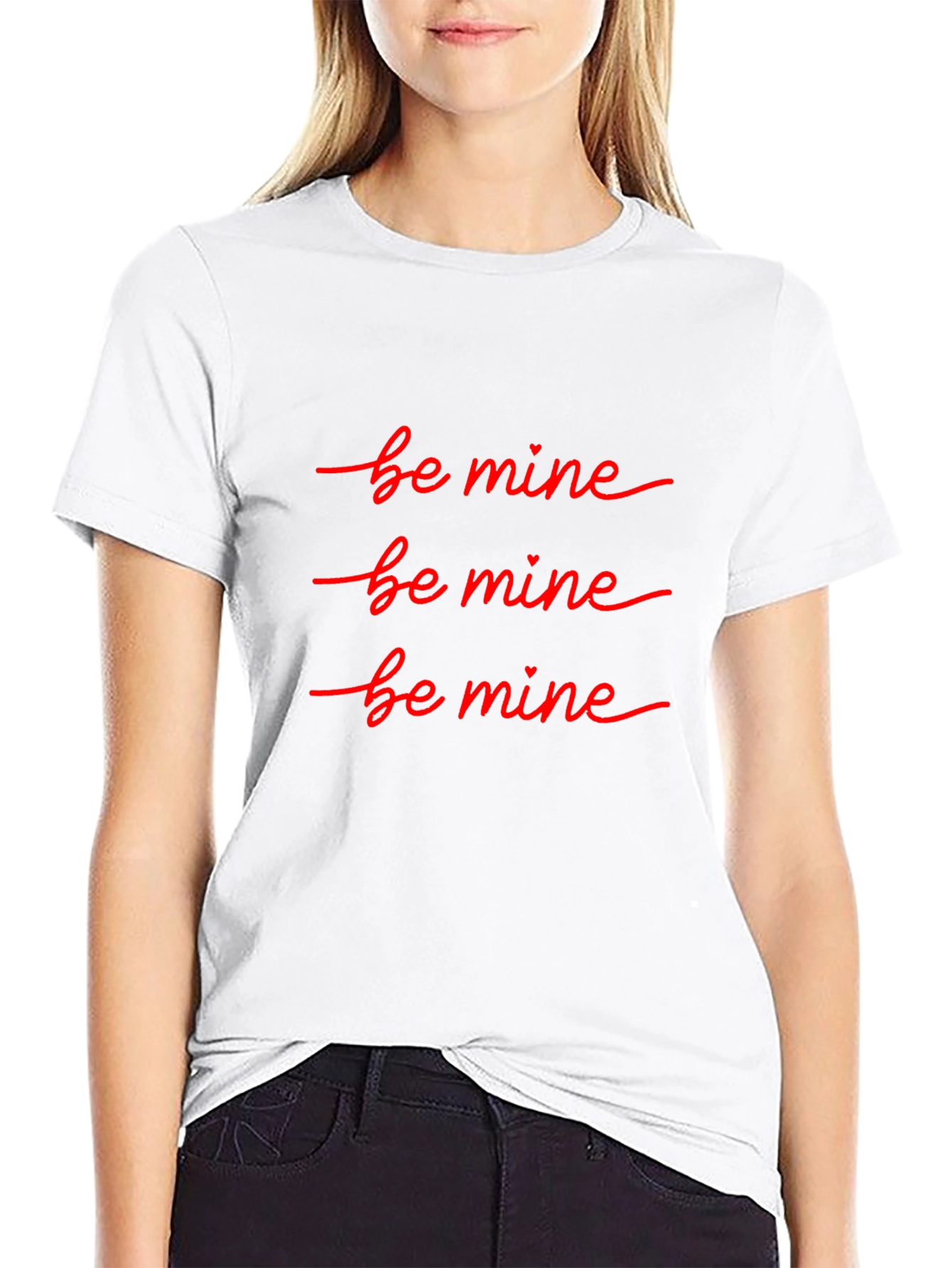 Camiseta Negra Be Mine - Estilo Romántico