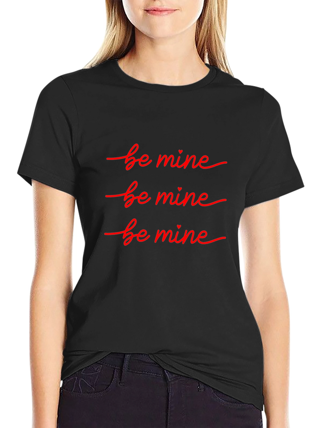 Camiseta Negra Be Mine - Estilo Romántico