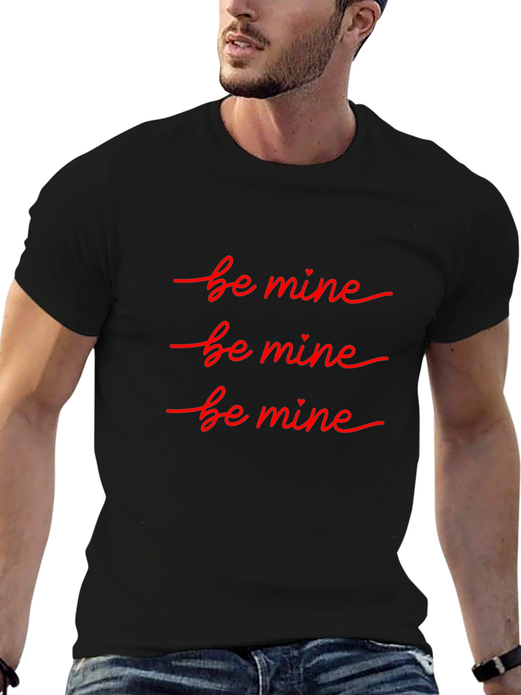 Camiseta Negra Be Mine - Estilo Romántico
