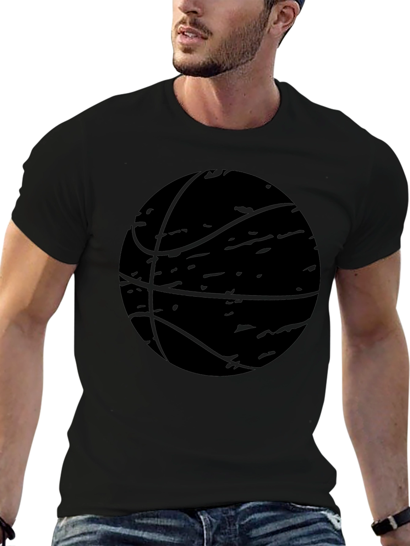 Camiseta Negra Baloncesto Estilo Grunge