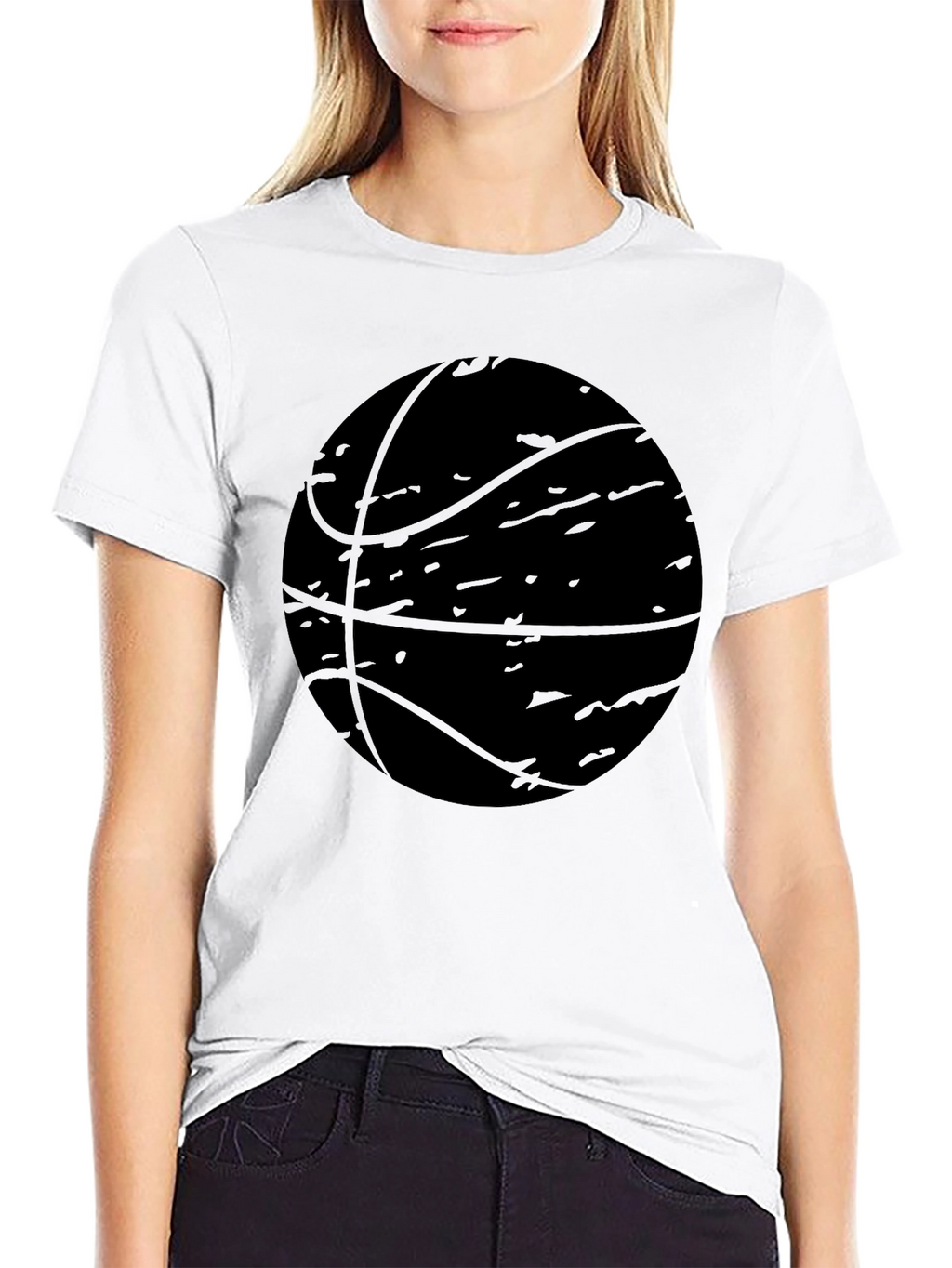 Camiseta Negra Baloncesto Estilo Grunge