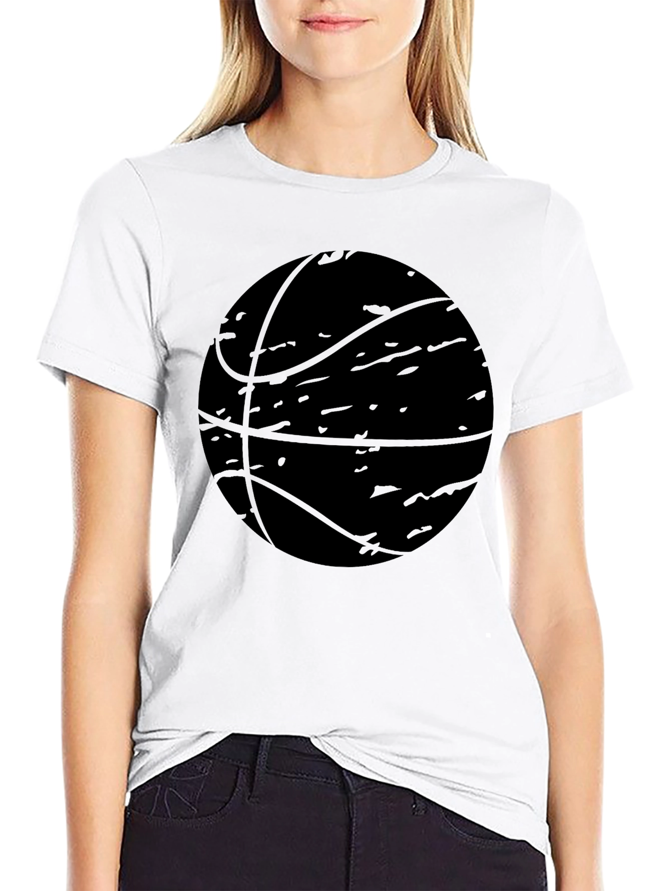 Camiseta Negra Baloncesto Estilo Grunge