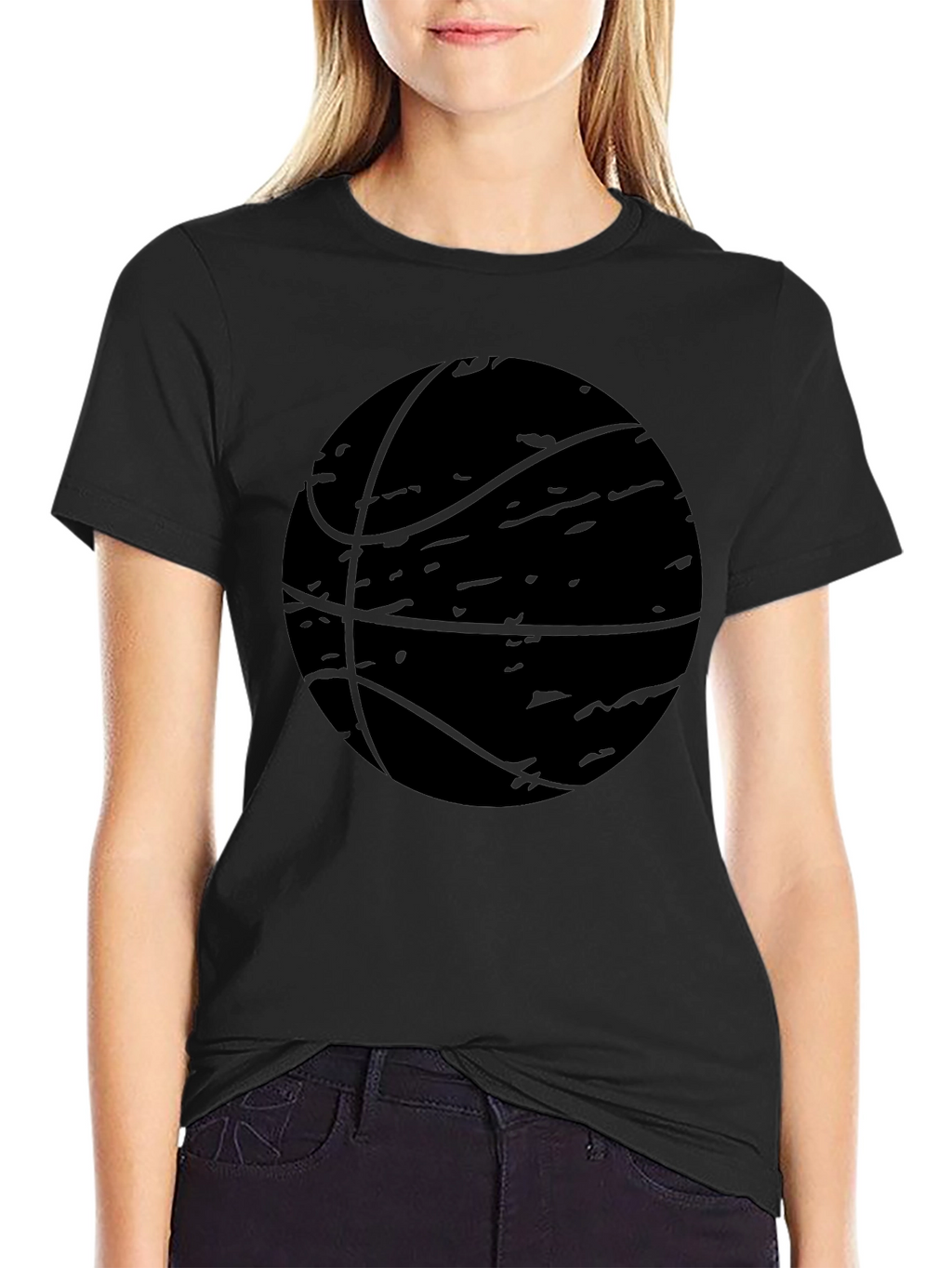 Camiseta Negra Baloncesto Estilo Grunge