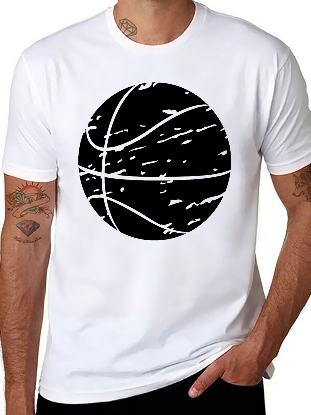 Camiseta Negra Baloncesto Estilo Grunge