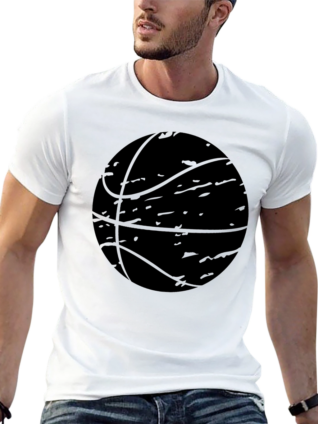Camiseta Negra Baloncesto Estilo Grunge