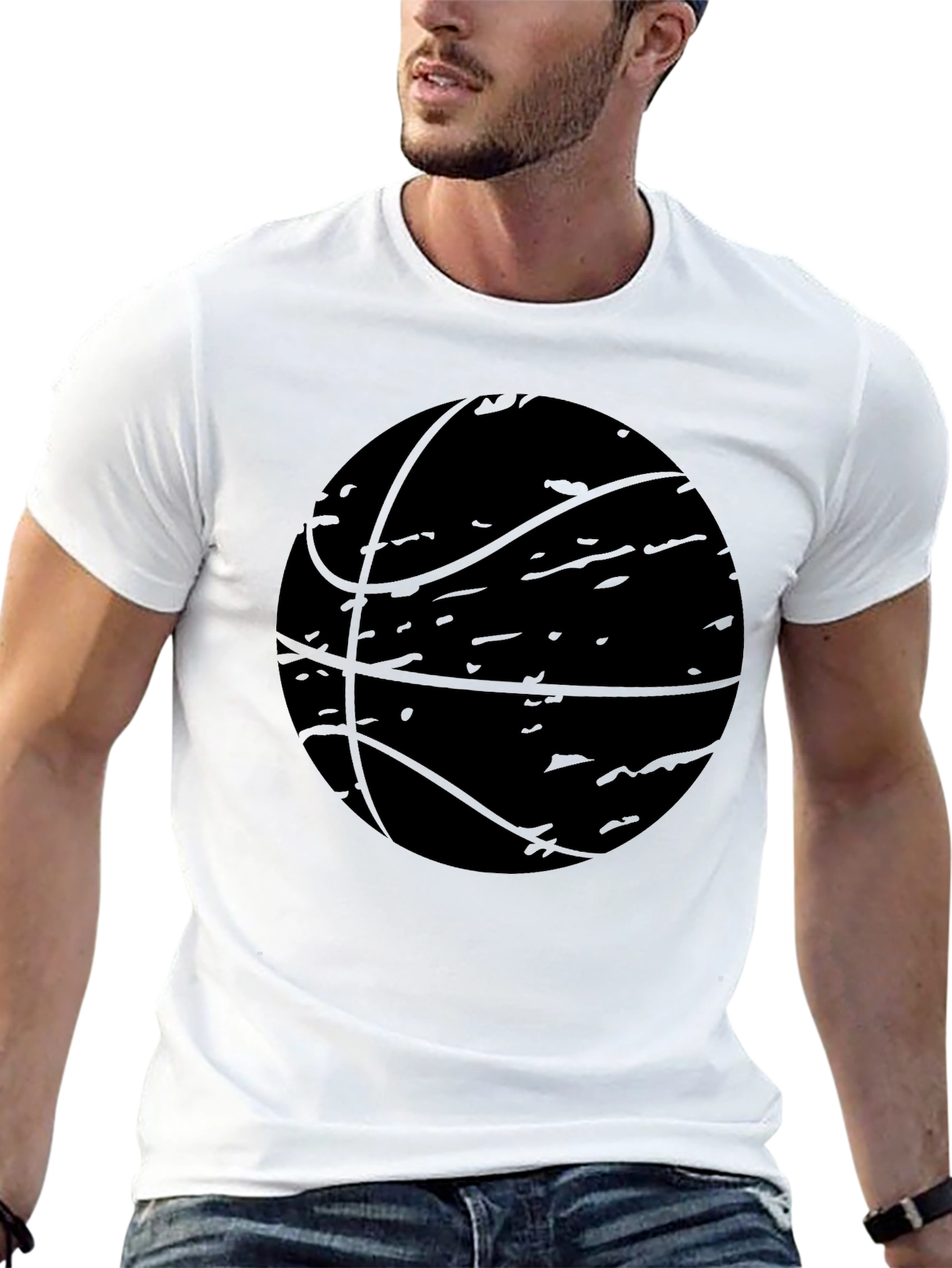Camiseta Negra Baloncesto Estilo Grunge