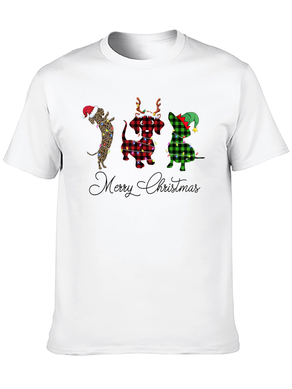 Camiseta Navideña con Perros Dachshund