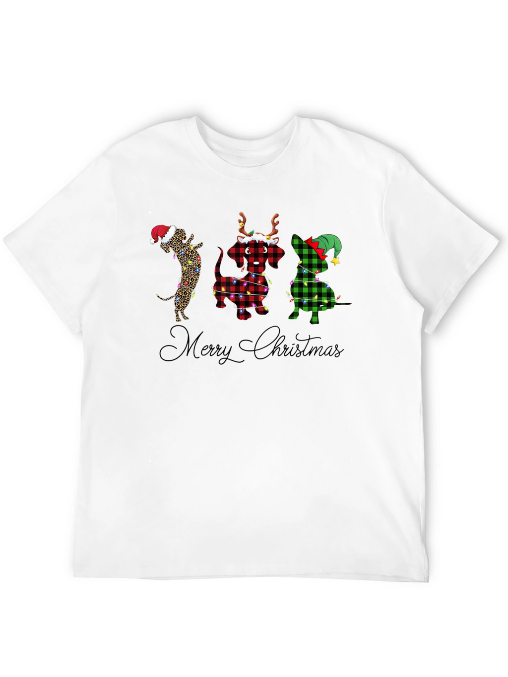 Camiseta Navideña con Perros Dachshund