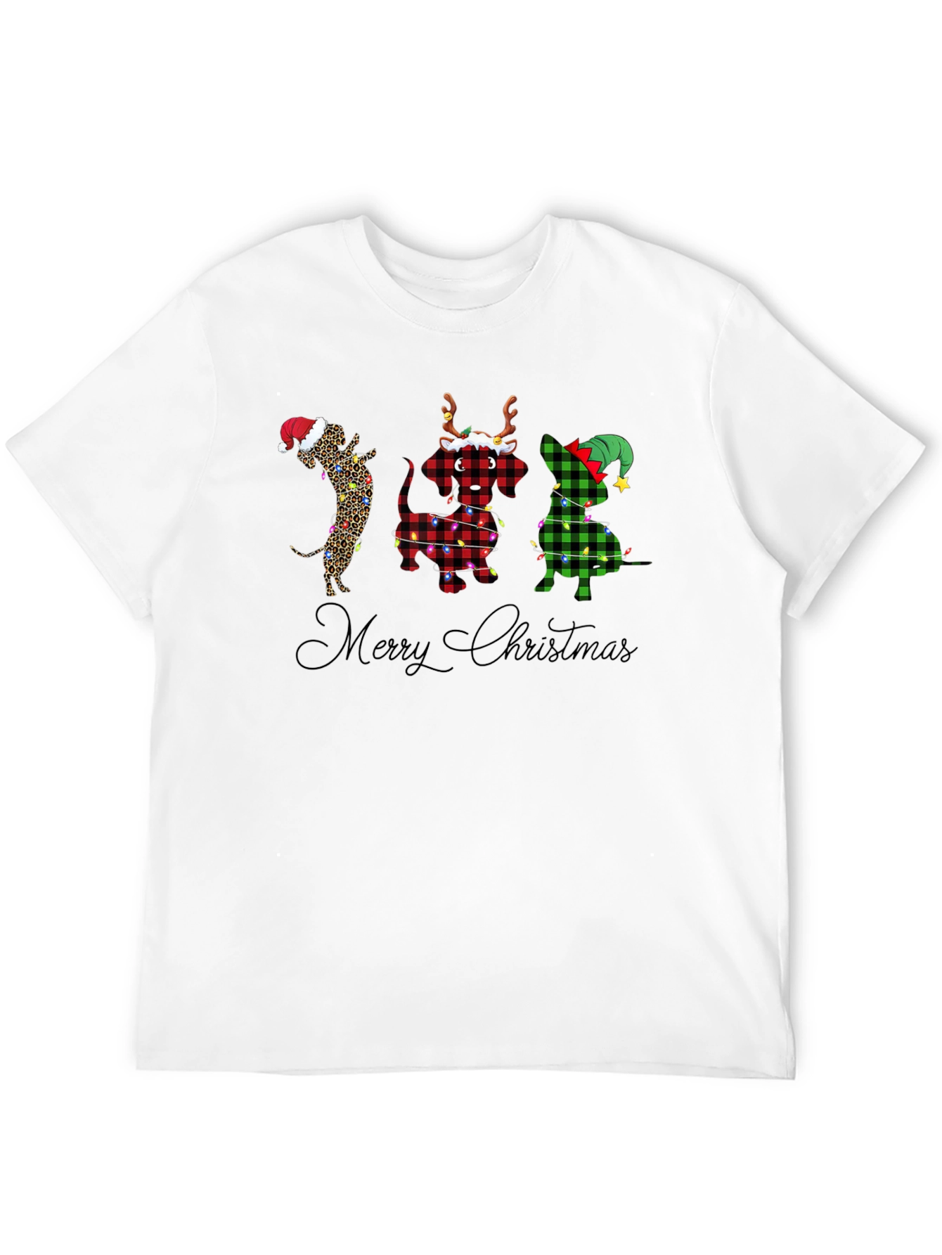 Camiseta Navideña con Perros Dachshund