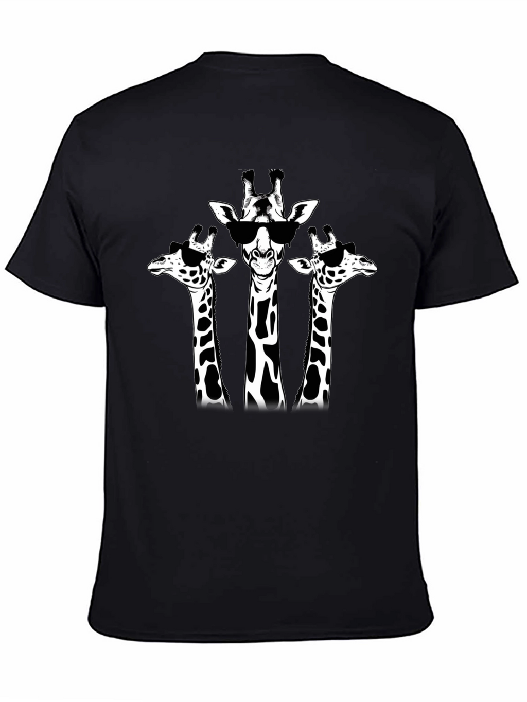 Camiseta Negra con Diseño de Jirafas Cool