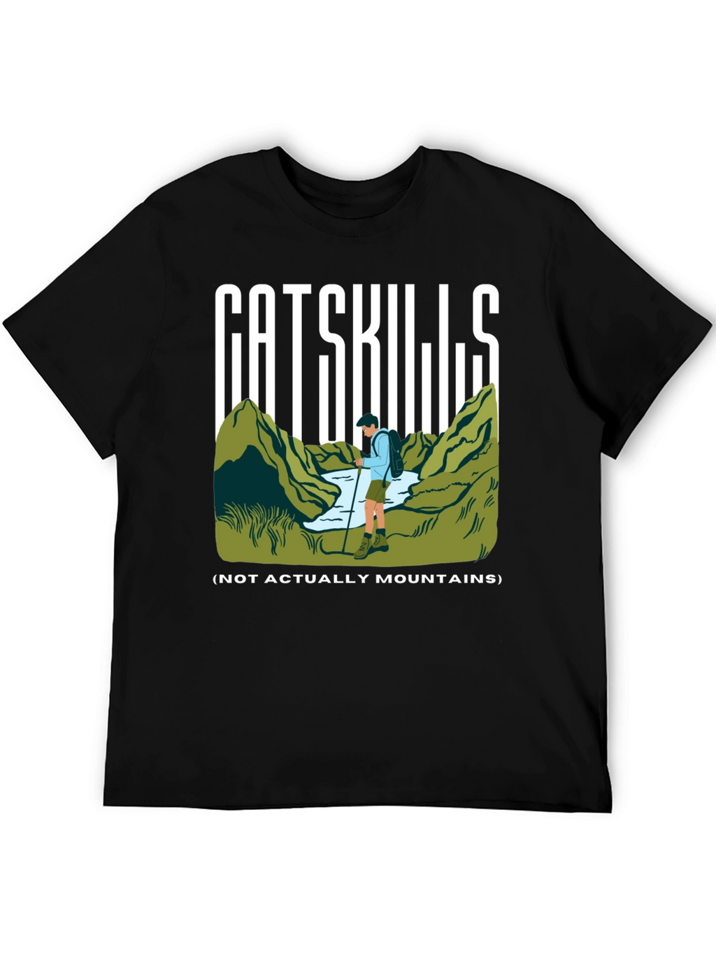Camiseta Negra Catskills para Aventureros