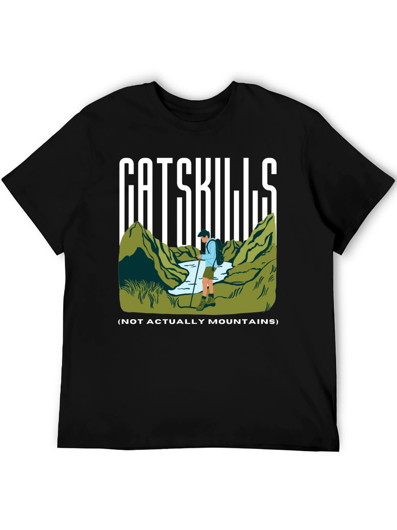 Camiseta Negra Catskills para Aventureros
