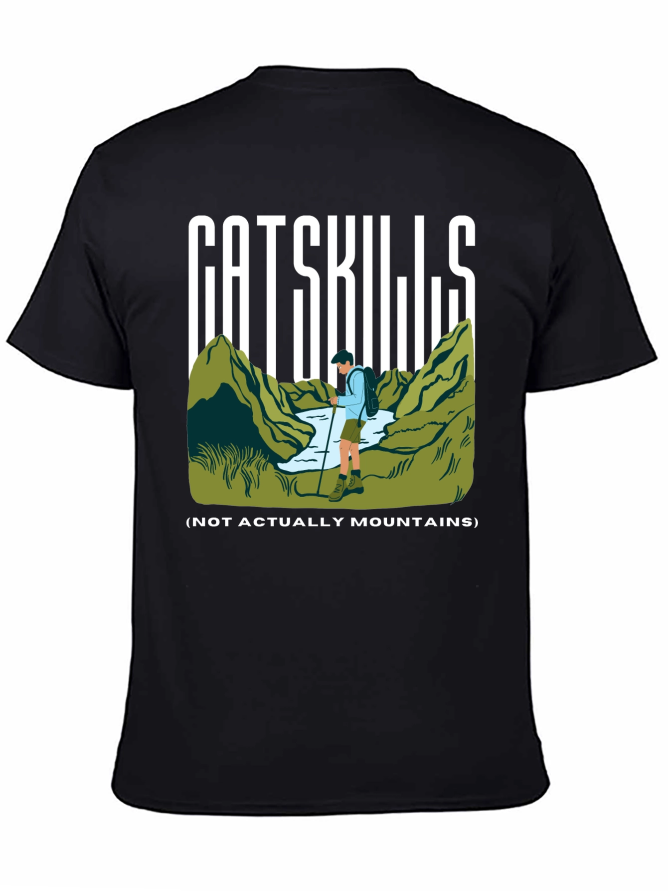 Camiseta Negra Catskills para Aventureros