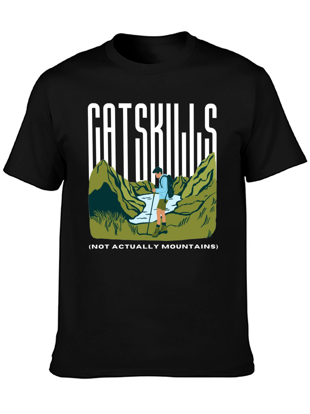 Camiseta Negra Catskills para Aventureros