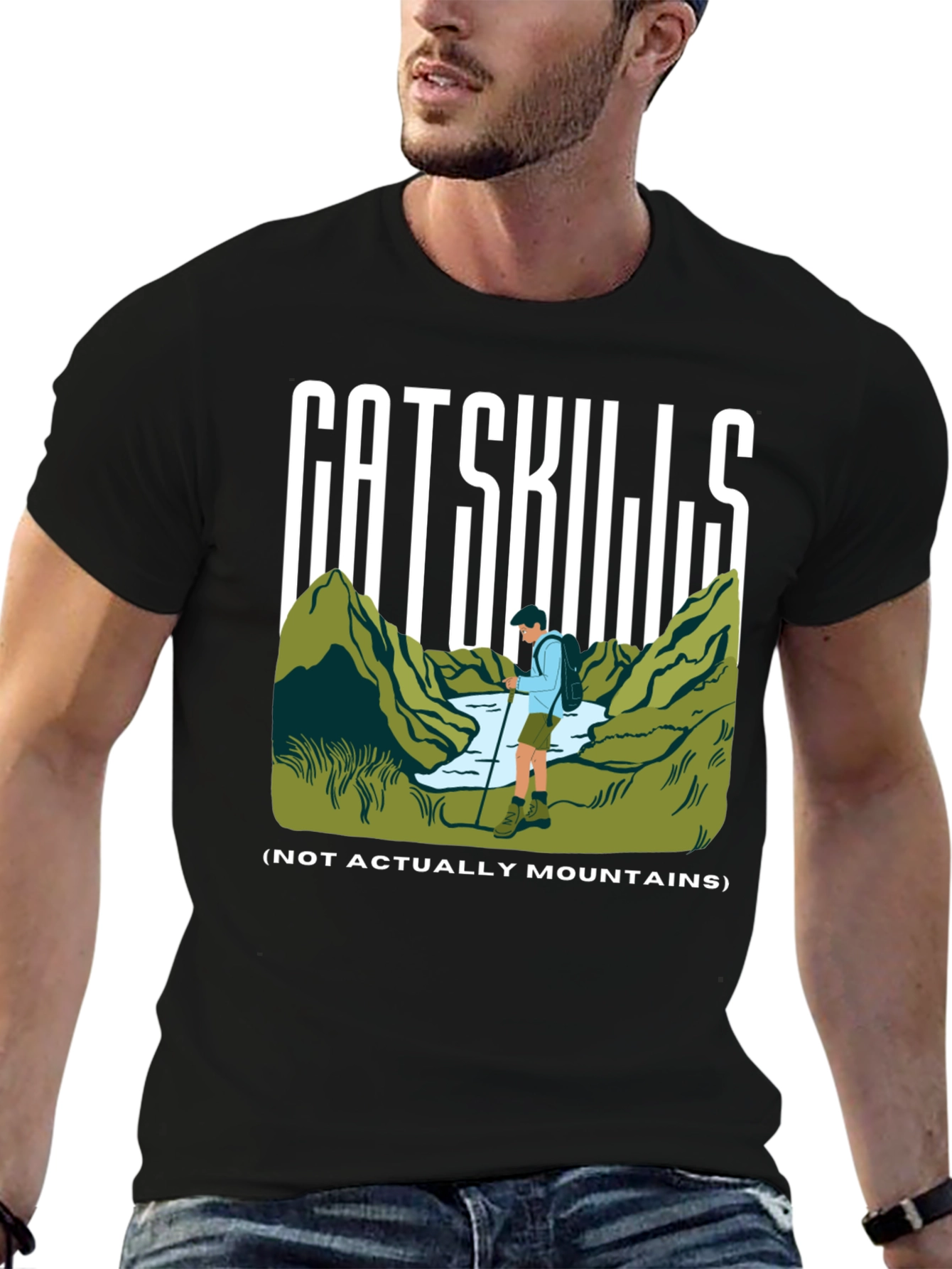 Camiseta Negra Catskills para Aventureros