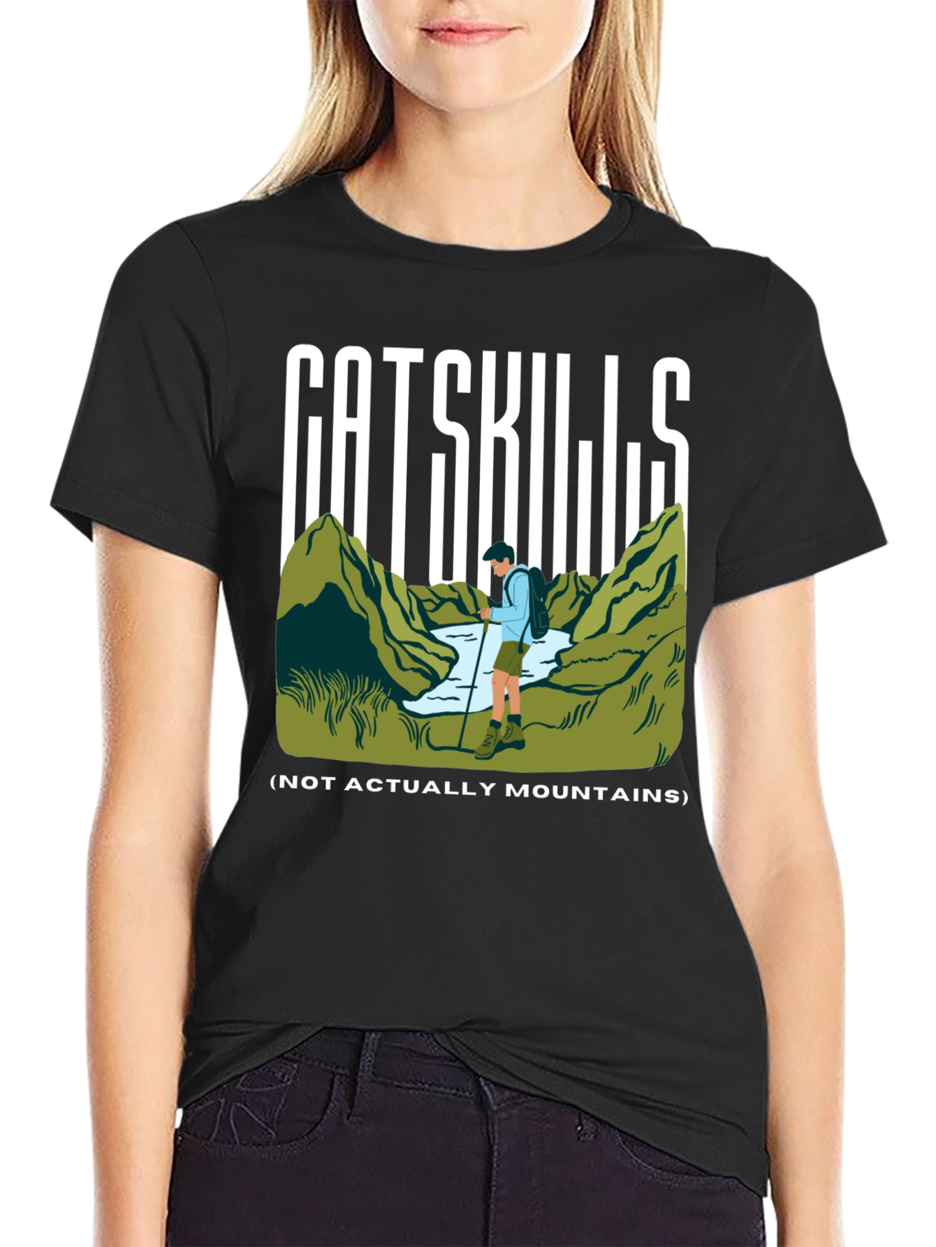 Camiseta Negra Catskills para Aventureros