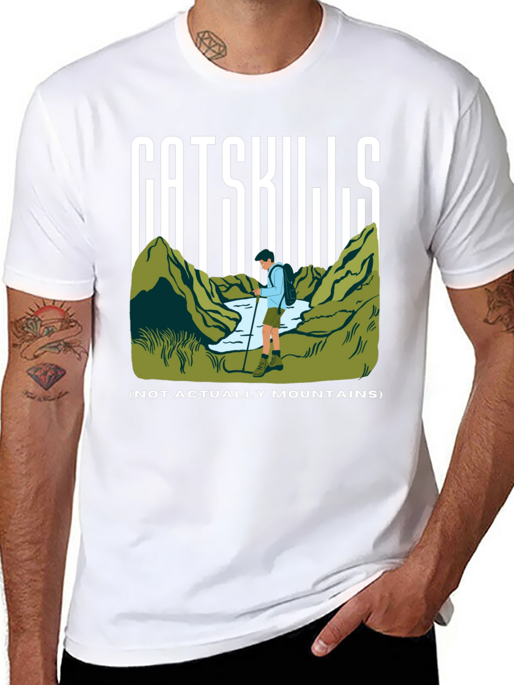 Camiseta Negra Catskills para Aventureros