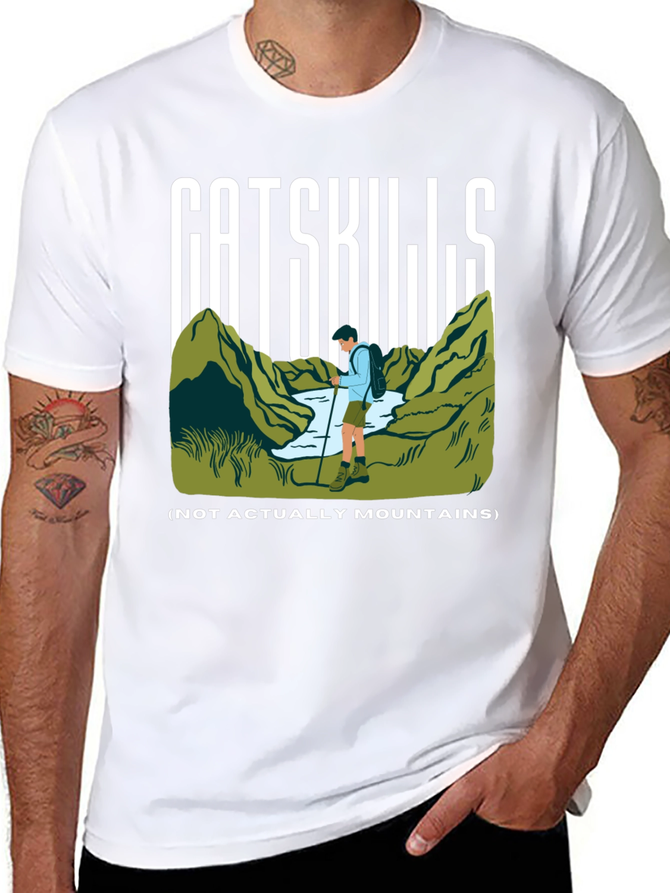 Camiseta Negra Catskills para Aventureros