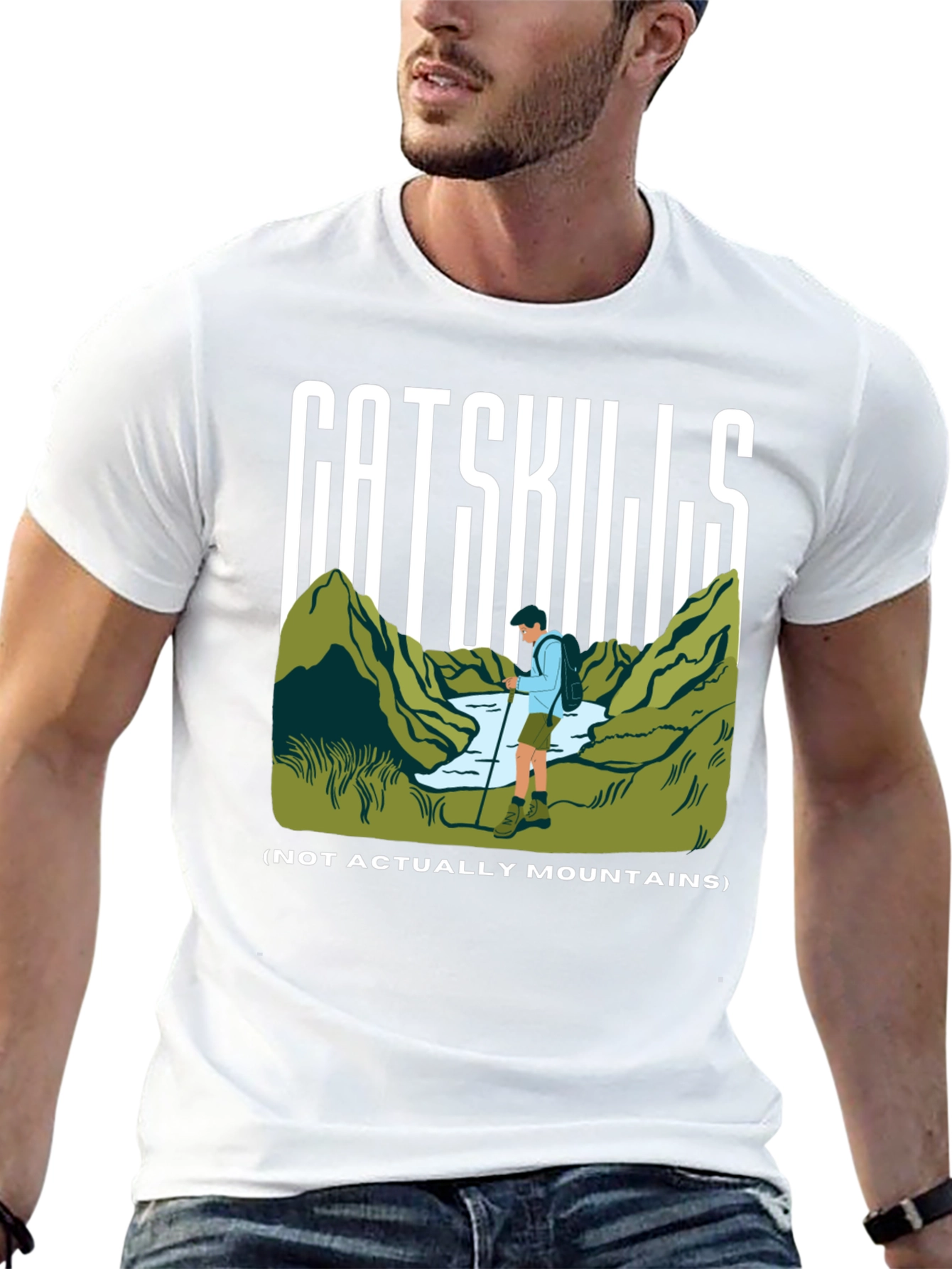 Camiseta Negra Catskills para Aventureros