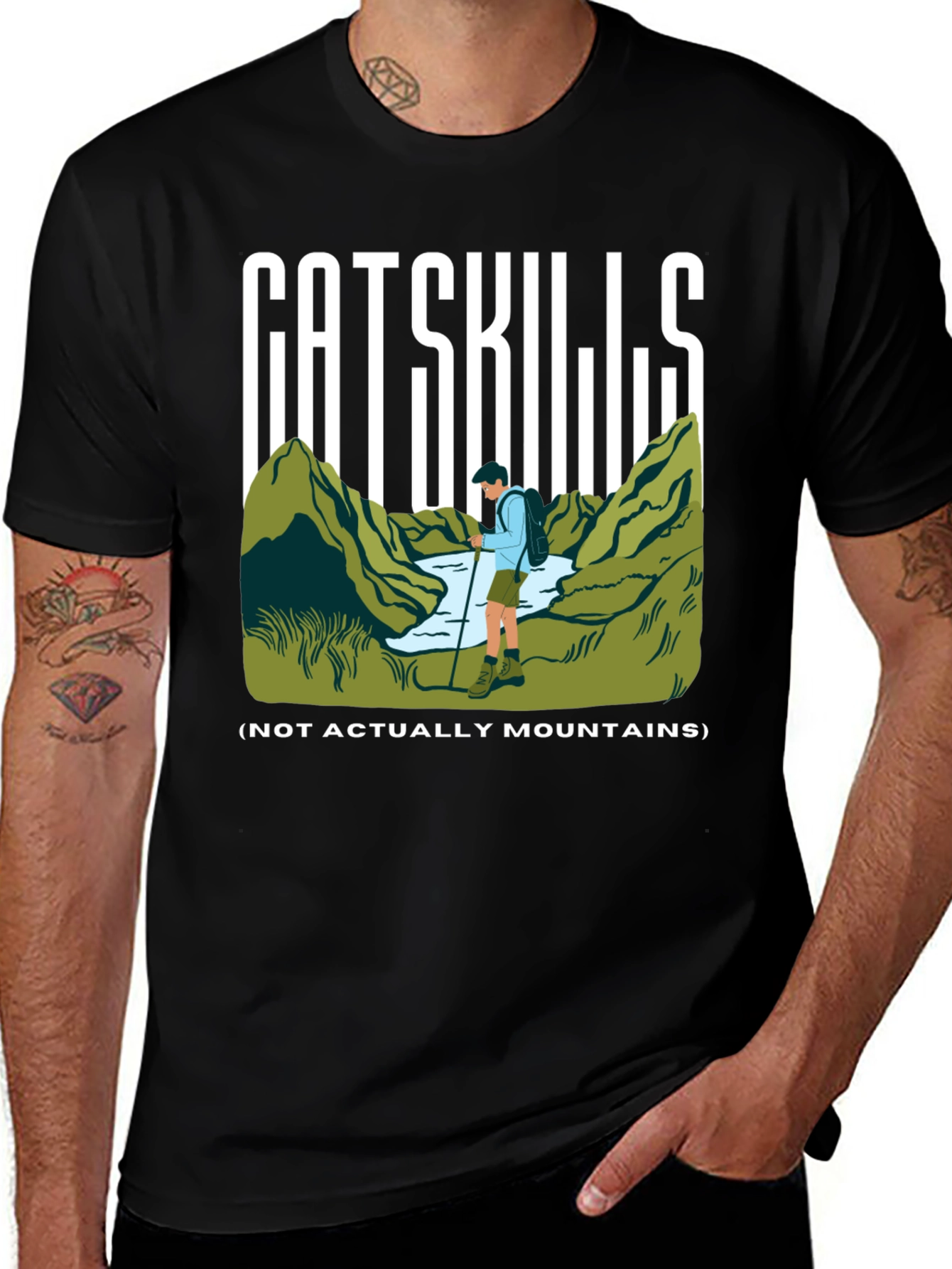 Camiseta Negra Catskills para Aventureros