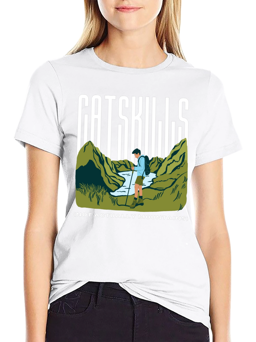 Camiseta Negra Catskills para Aventureros