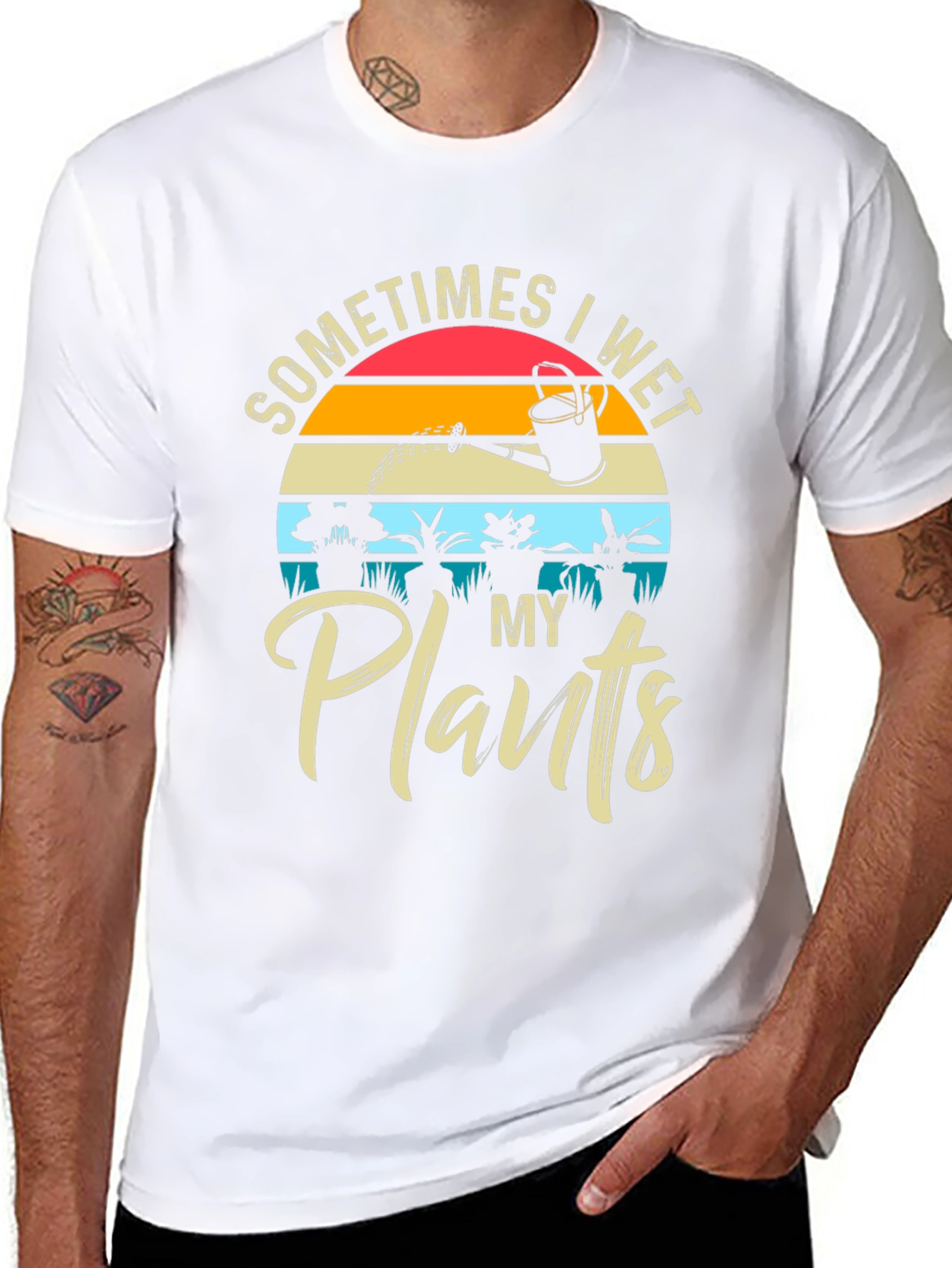 Camiseta Hombre A Veces Riego Mis Plantas
