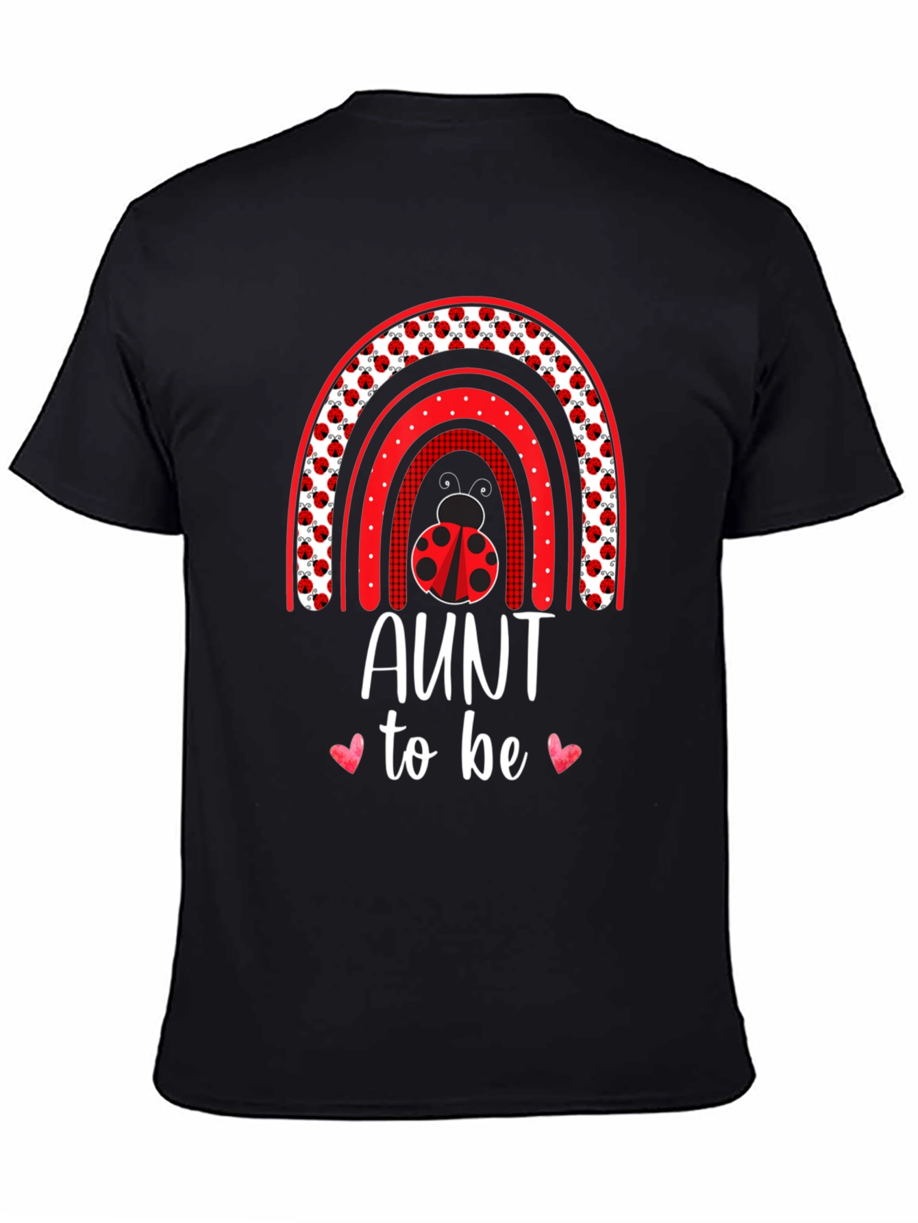 Camiseta Negra Tía Para Ser con Arcoíris de Mariquitas