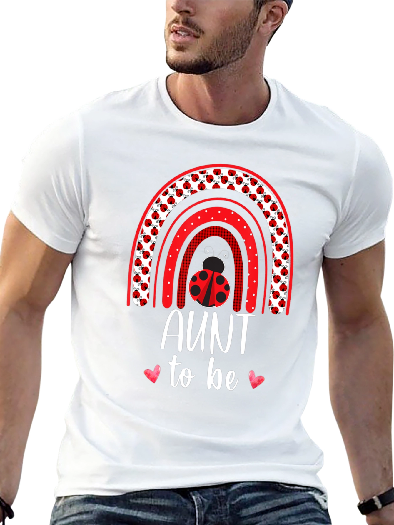 Camiseta Negra Tía Para Ser con Arcoíris de Mariquitas