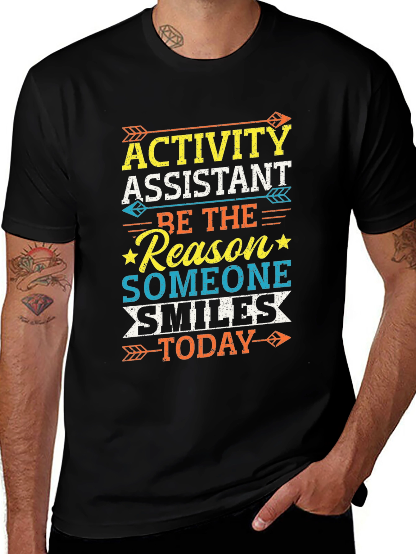 Camiseta Negra Activity Assistant - Haz Sonreír Hoy