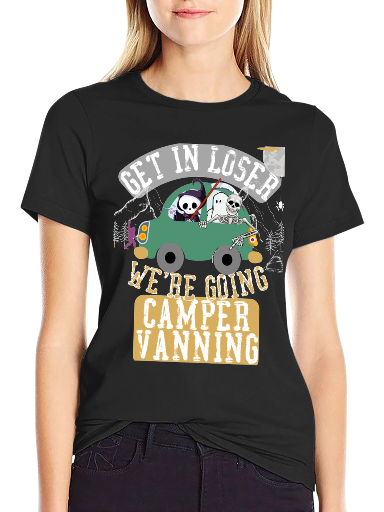 Camiseta Halloween Get in Loser Were Going Camper Vanning