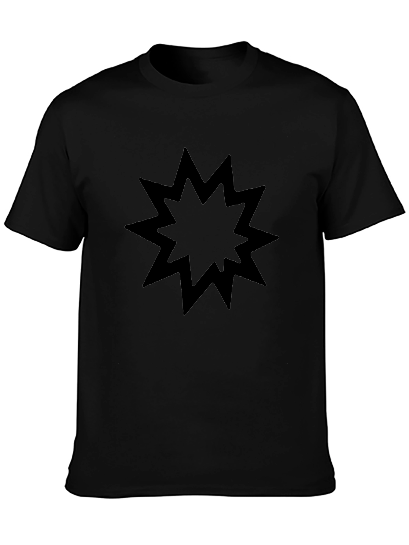 Camiseta Negra con Diseño Abstracto Estrellado