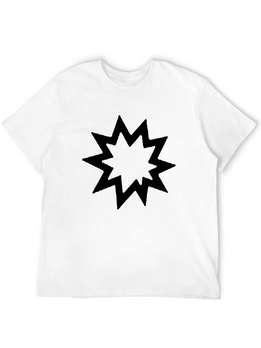 Camiseta Negra con Diseño Abstracto Estrellado