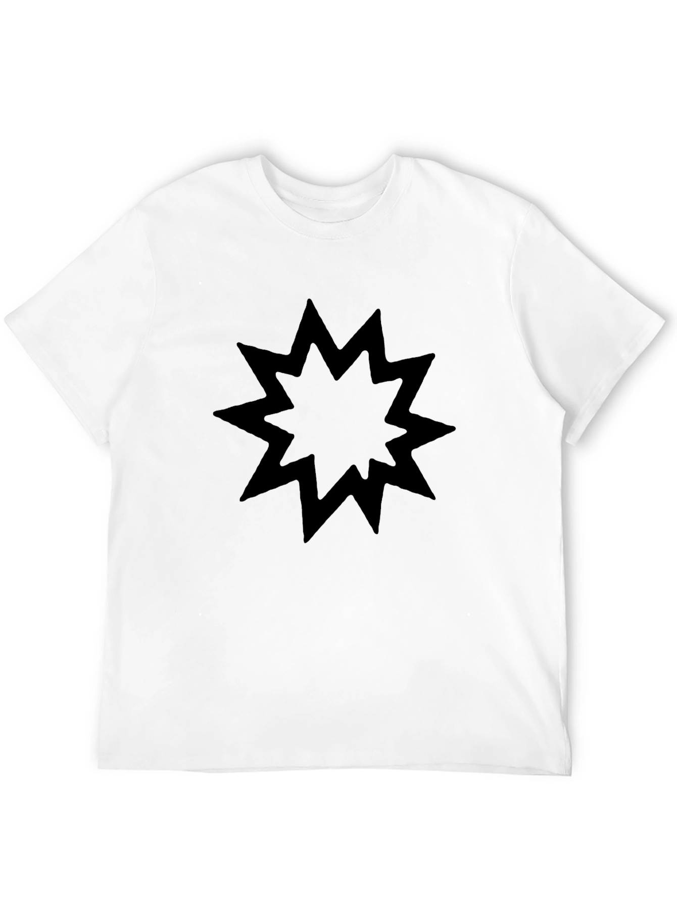 Camiseta Negra con Diseño Abstracto Estrellado