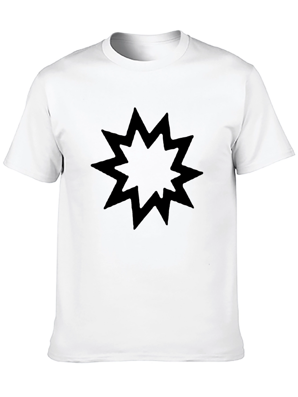 Camiseta Negra con Diseño Abstracto Estrellado