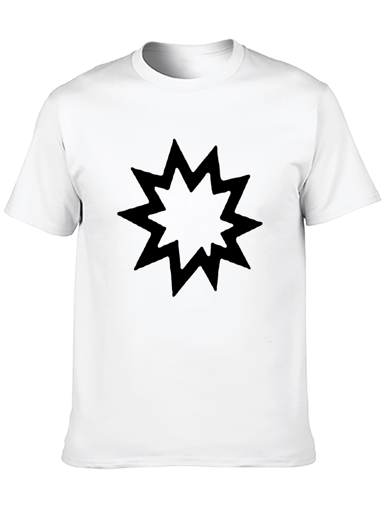 Camiseta Negra con Diseño Abstracto Estrellado