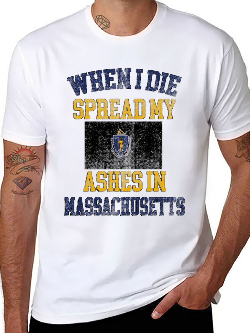Camiseta Negra Cenizas en Massachusetts