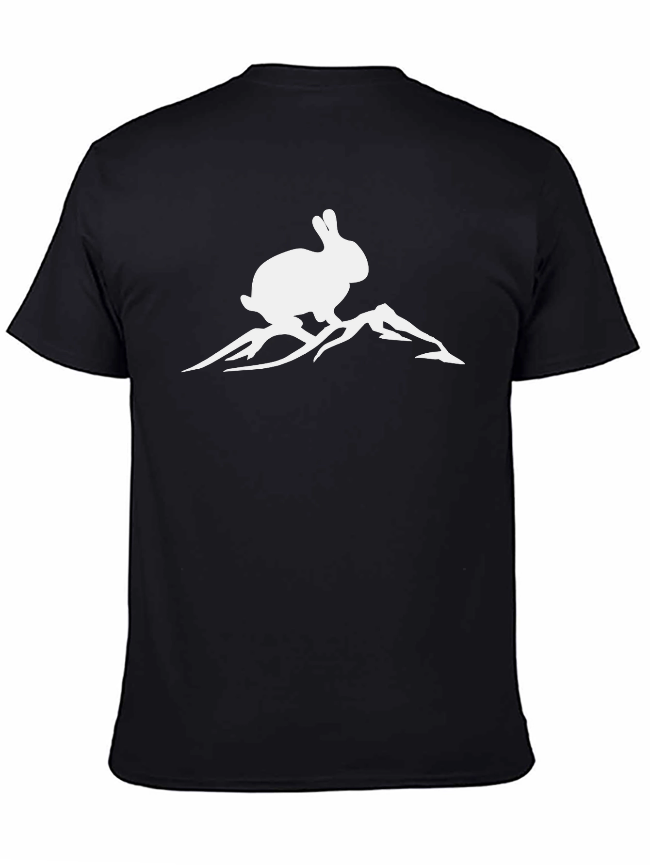 Camiseta Negra con Conejo Montañero