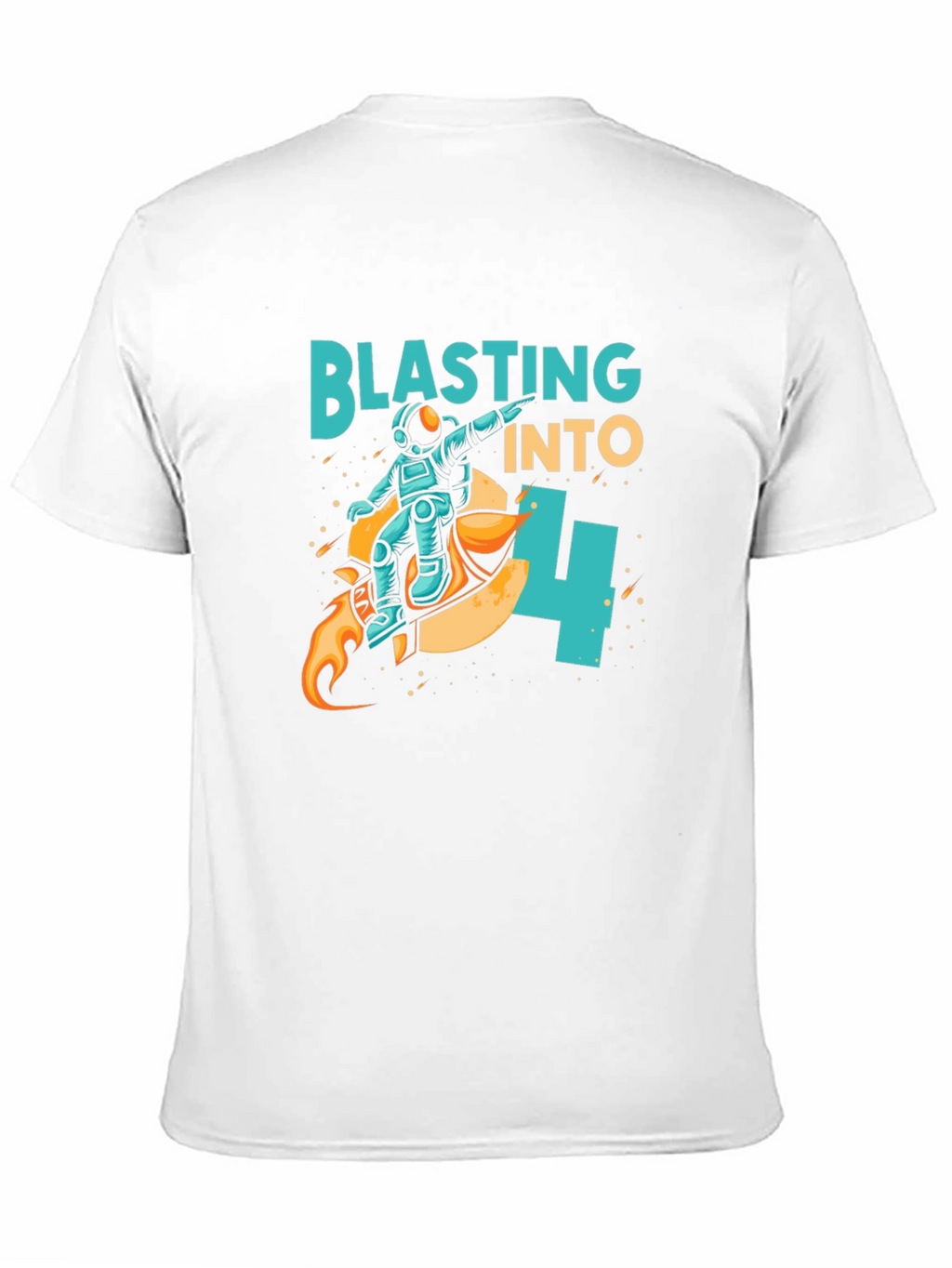 Camiseta Negra Astronauta Blasting Into 4