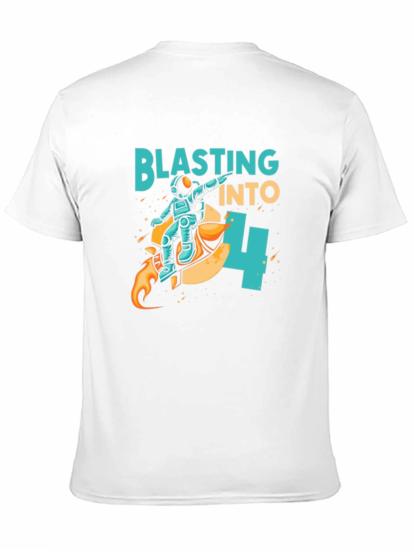 Camiseta Negra Astronauta Blasting Into 4