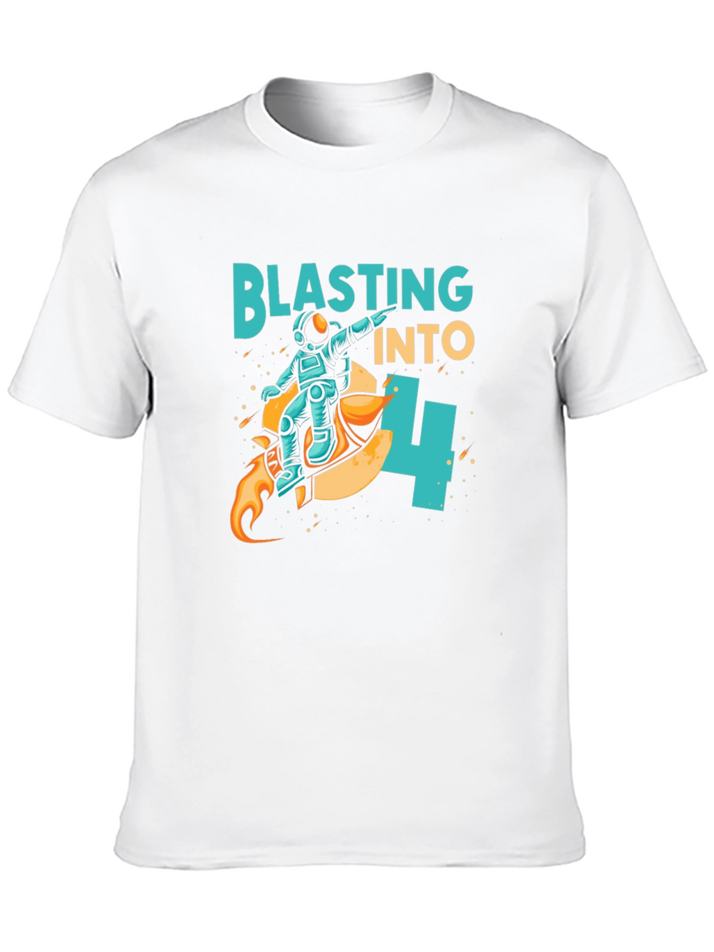 Camiseta Negra Astronauta Blasting Into 4