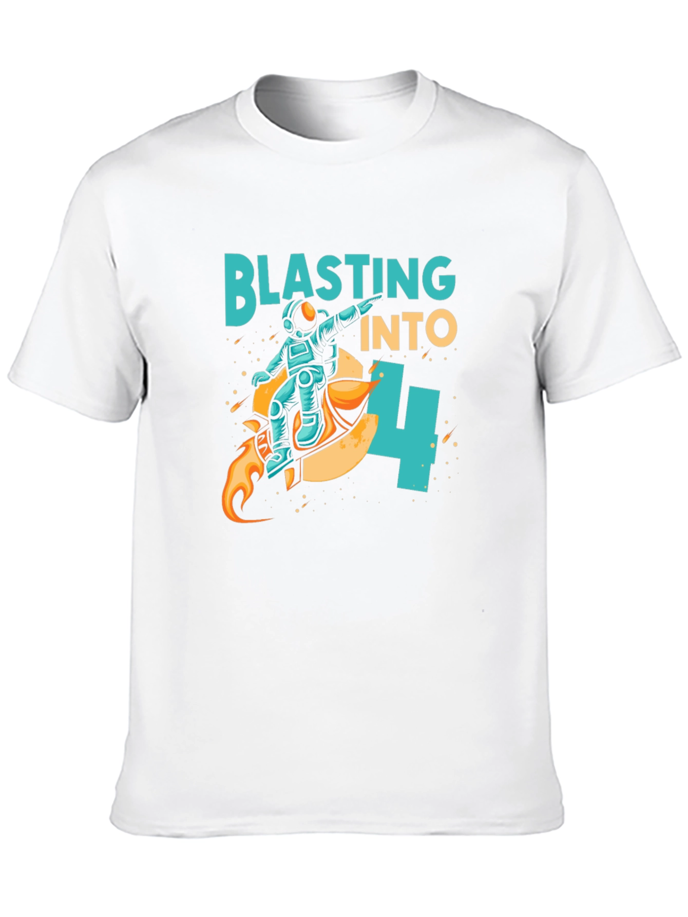 Camiseta Negra Astronauta Blasting Into 4