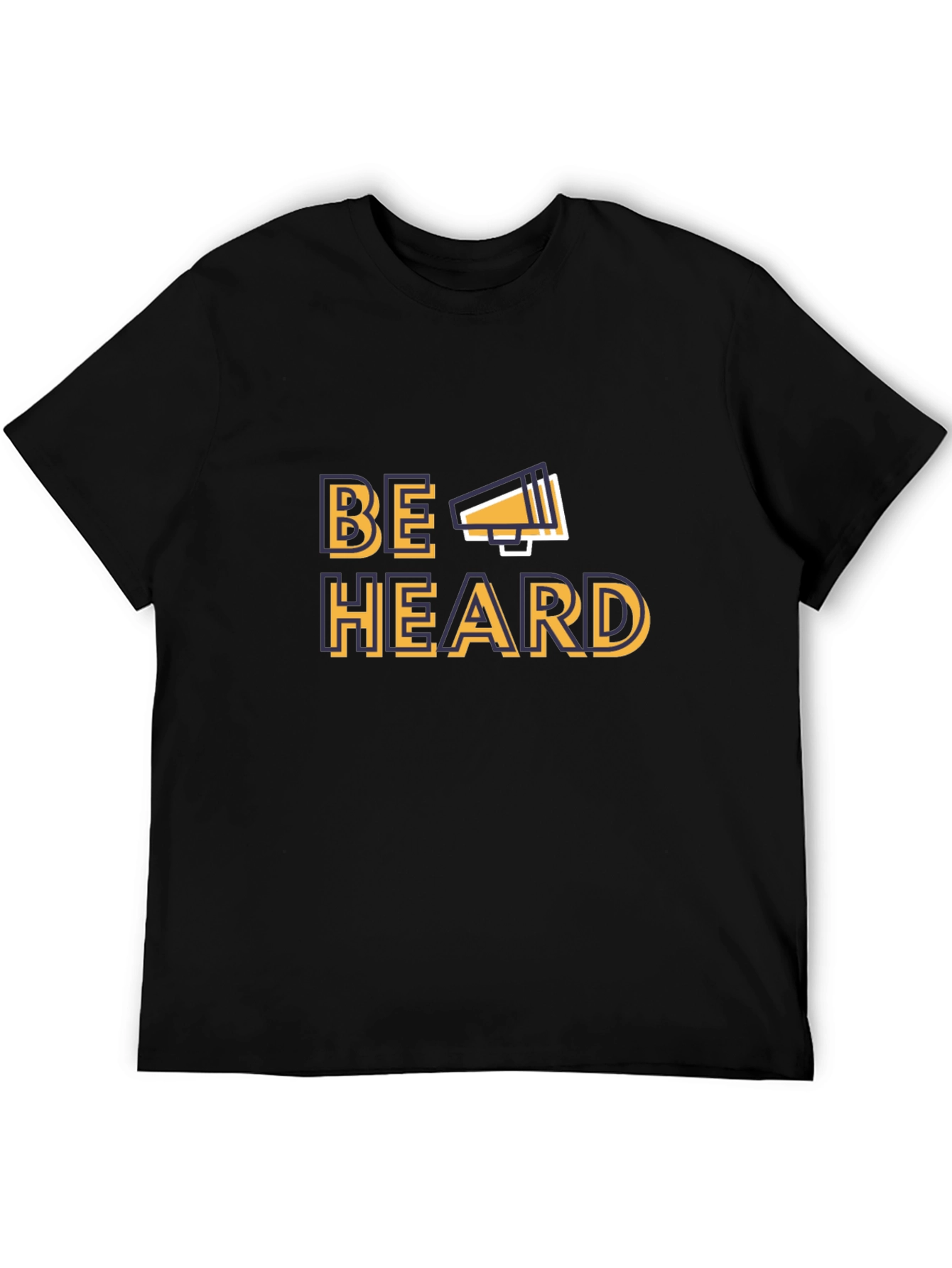 Camiseta Negra Be Heard con Megáfono