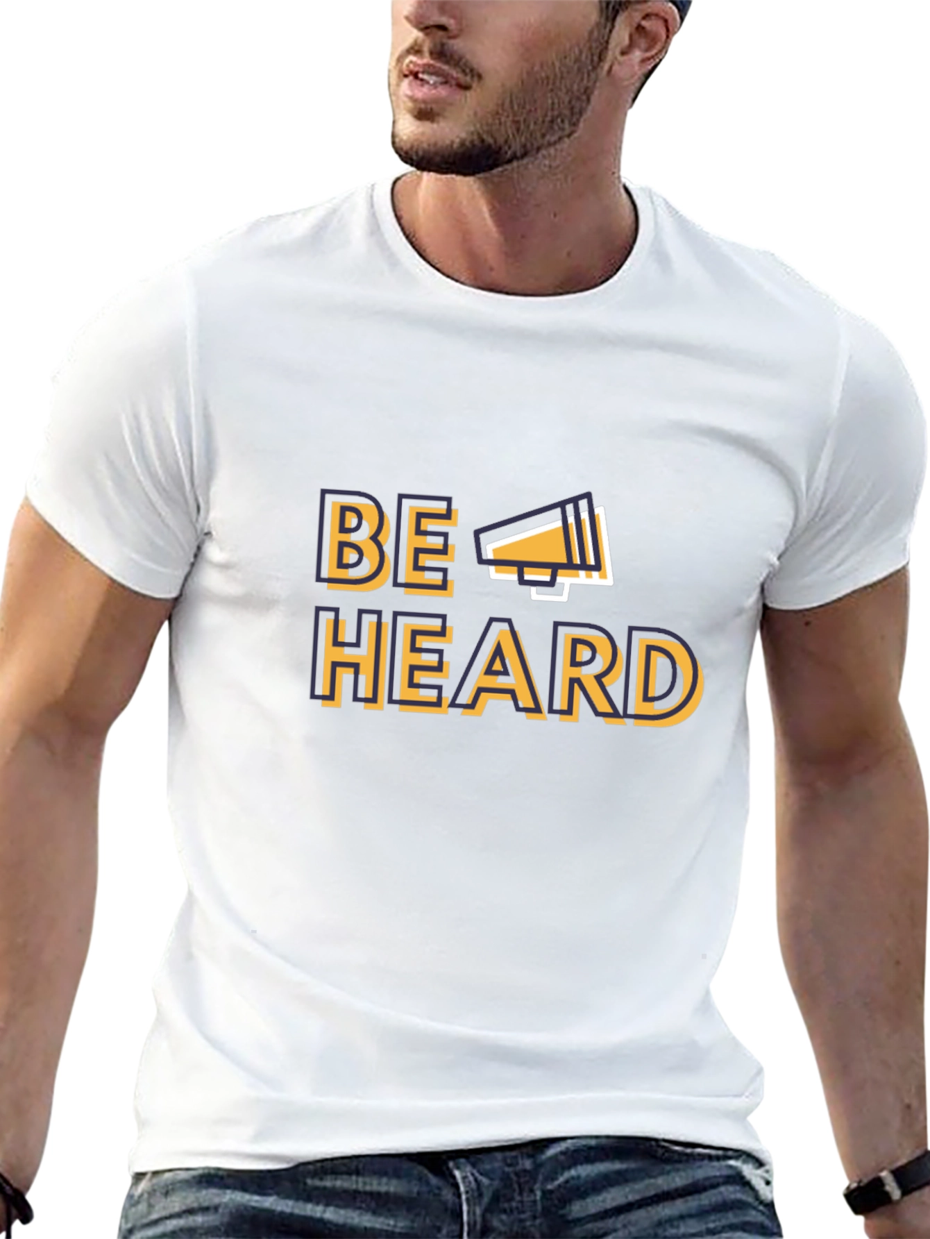 Camiseta Negra Be Heard con Megáfono