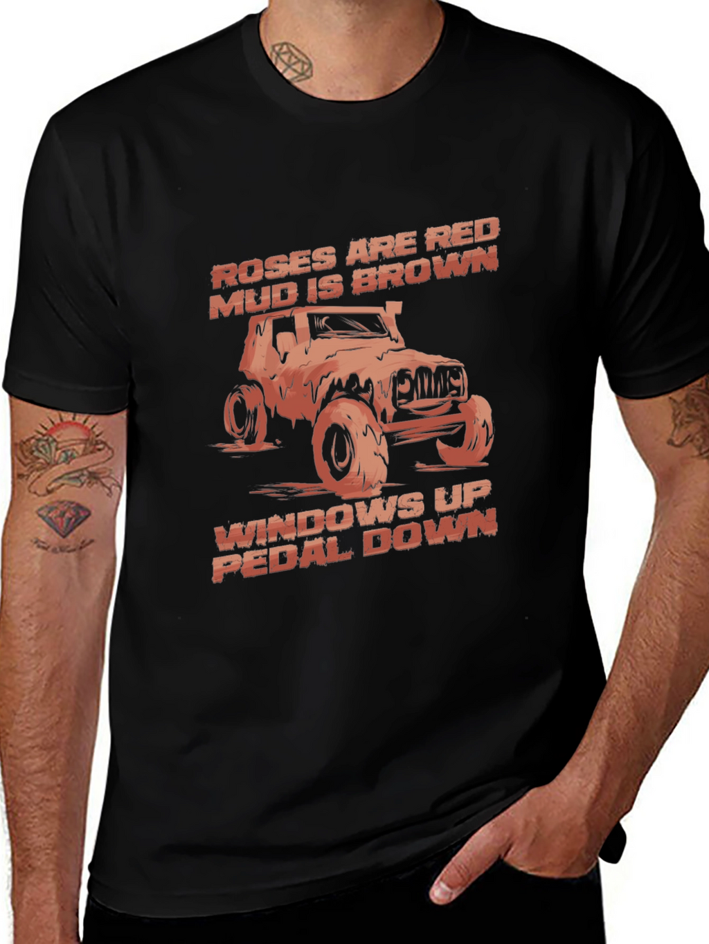 Camiseta Negra con Diseño de Jeep Todoterreno