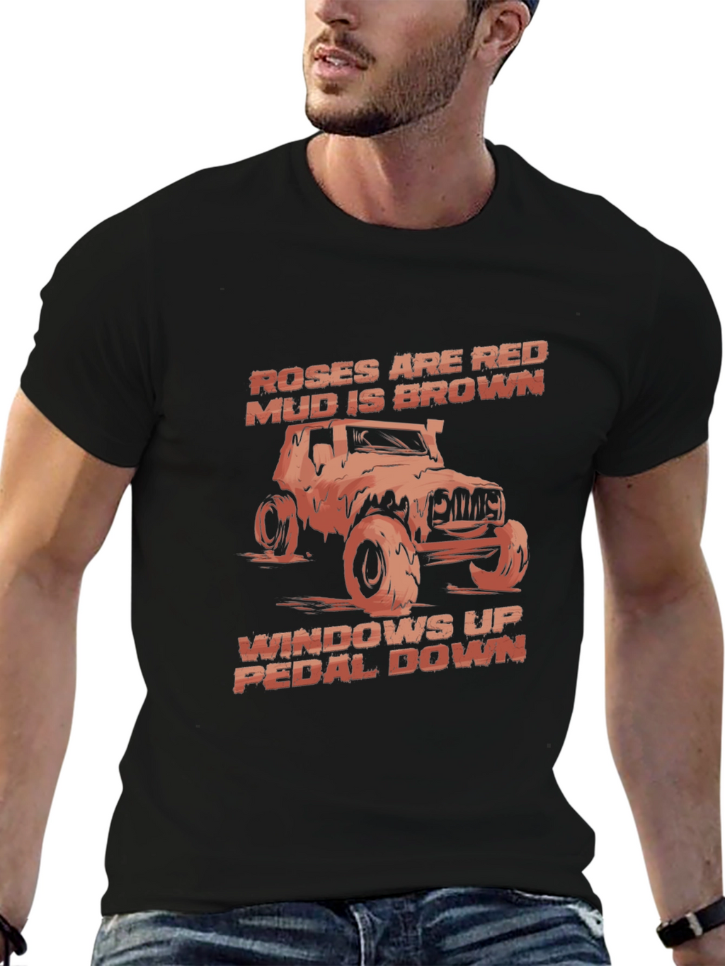 Camiseta Negra con Diseño de Jeep Todoterreno