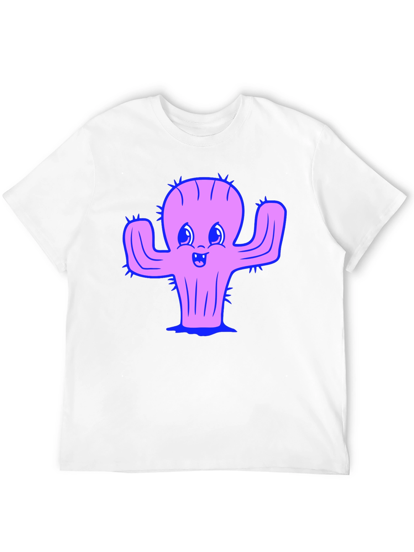 Camiseta Negra con Diseño de Cactus Sonriente