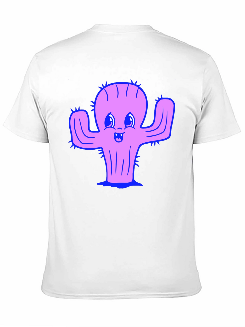Camiseta Negra con Diseño de Cactus Sonriente