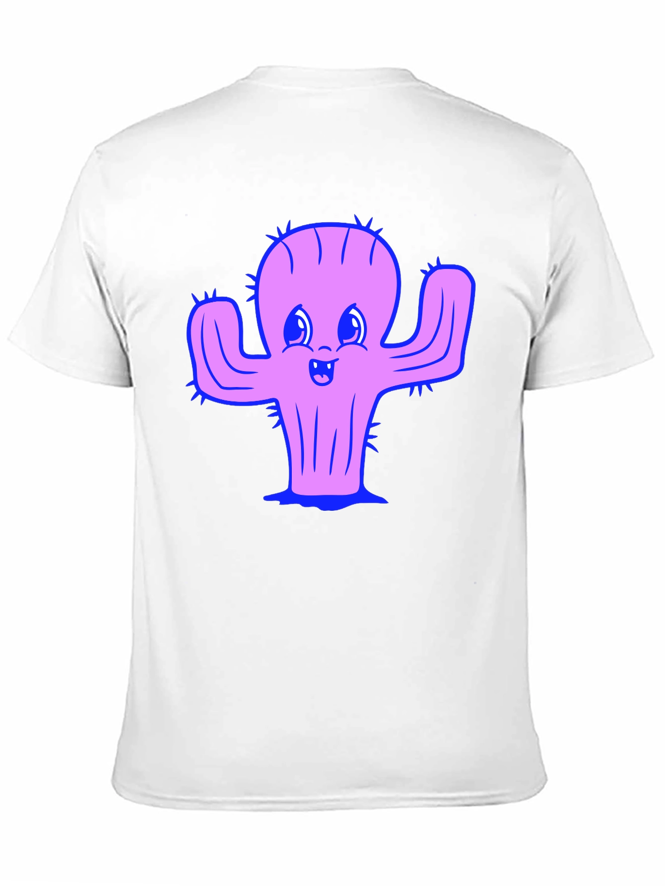 Camiseta Negra con Diseño de Cactus Sonriente