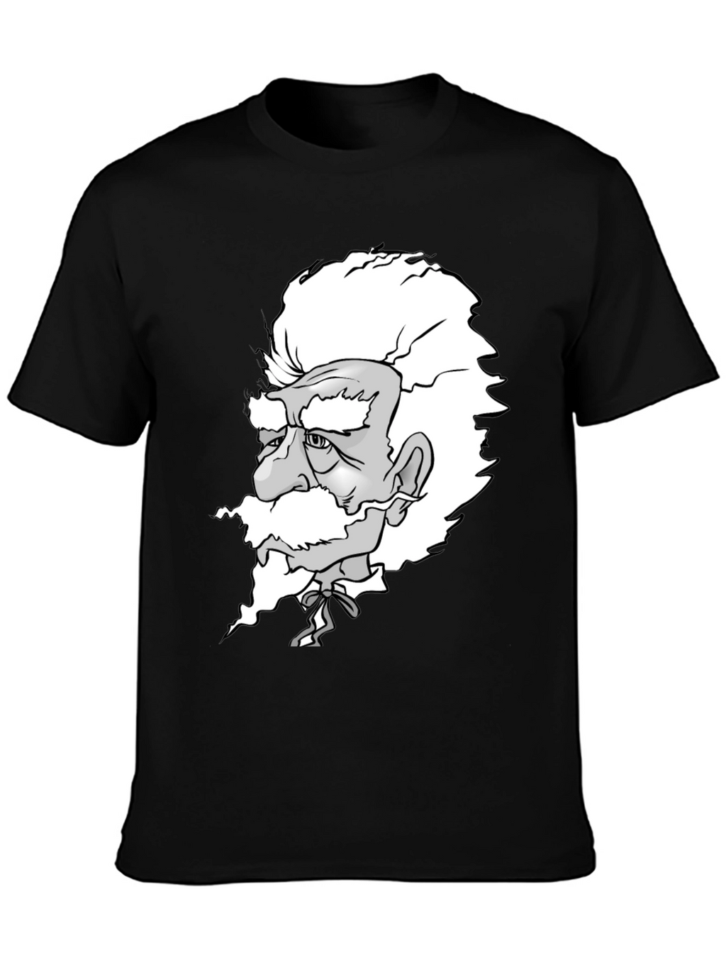 Camiseta Negra con Diseño de Científico Caricaturizado
