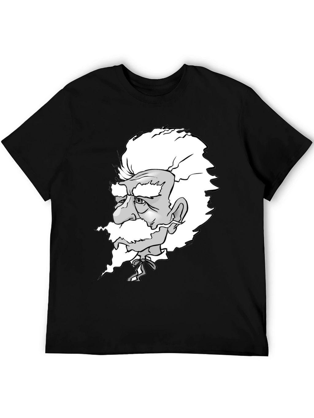 Camiseta Negra con Diseño de Científico Caricaturizado